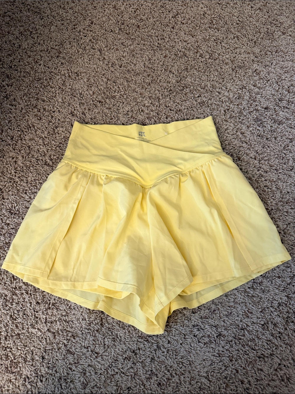 JoyLab Yellow Cross-Over Waist Skort Shorts